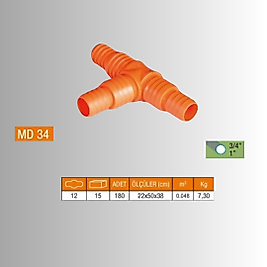 MED34 HORTUM EKİ TURUNCU TE 3/4 - 1