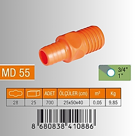 MD55 HORTUM EKİ RED.TURUNCU 3/4 - 1"